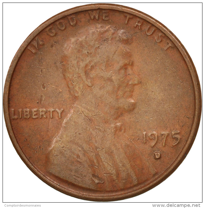États-Unis, Lincoln Cent, 1975, Denver, TTB, KM:201 - 1959-…: Lincoln, Memorial Reverse