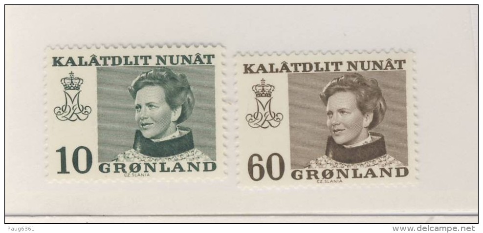 GROENLAND 1973 COURANTS  Yvert N°72/73 NEUF MNH** - Neufs