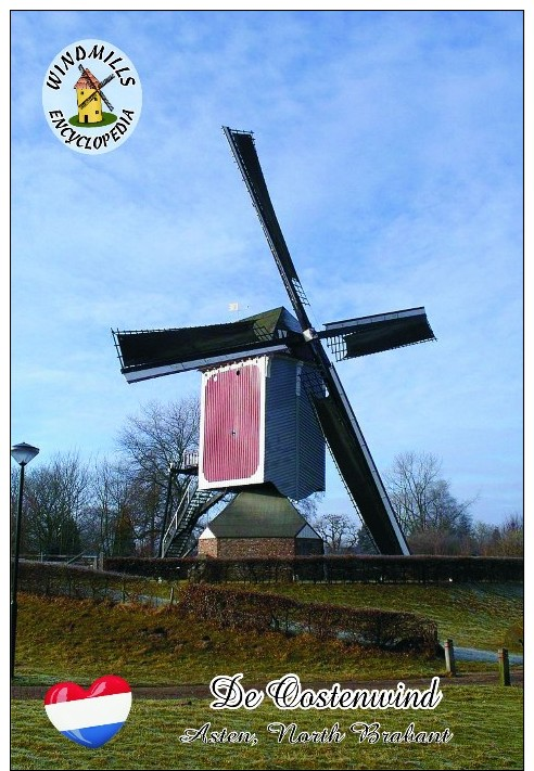 Carte Postale, Moulin A Vent, Windmills Encyclopedia, Netherlands, De Oostenwind, Asten  (North Brabant) - Moulins à Vent