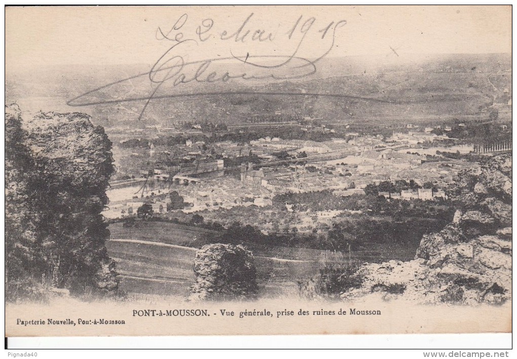 Cp , 54 , PONT-à-MOUSSON , Vue Générale, Prise Des Ruines De Mousson - Pont A Mousson