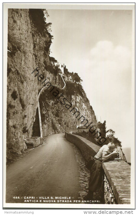 Capri - Villa S. Michele - Antica E Nuova Strada Per Anacapri - Vera Fotografia - Ed. Vincenzo Carcavallo Napoli - Carpi