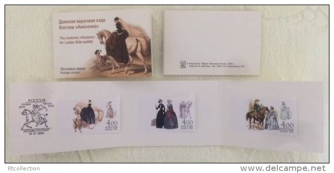 Russia 2004 Ladies' Riding Side-Saddle Horses Woman Lady Habit Costumes Cultures Sports Stamps MNH Mi 1187-89 Sc 6851-53 - Collezioni