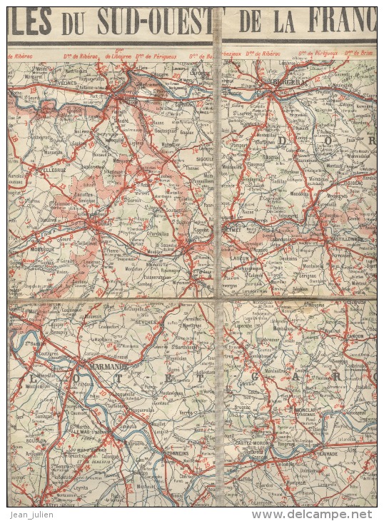 CARTE TARIDE SUR TOILE  -  SUD OUEST DE LA FRANCE  - N°20 - - Carte Stradali