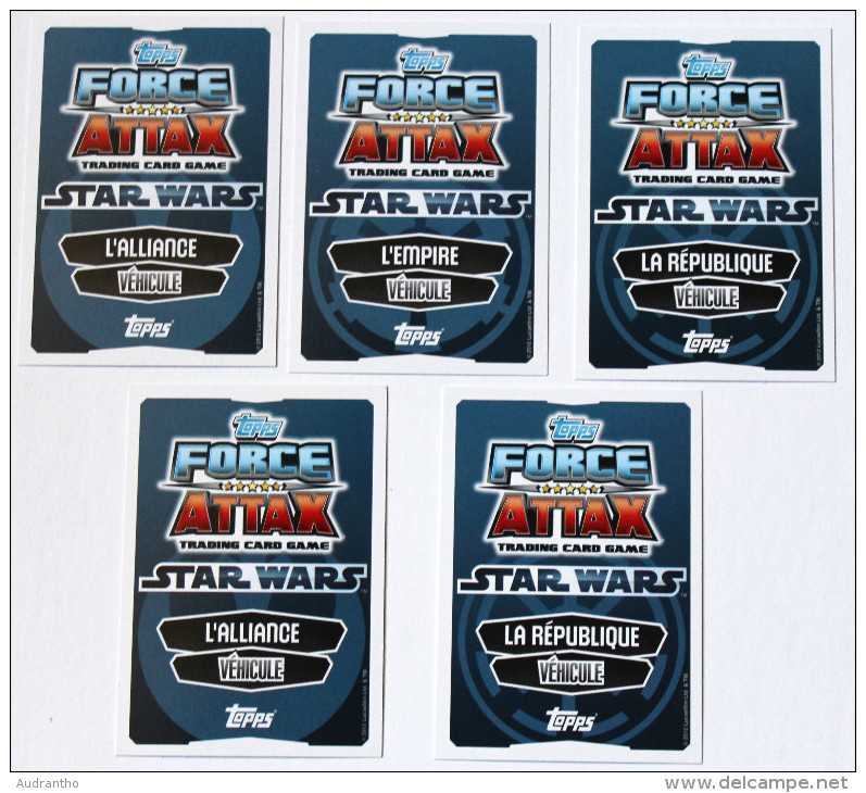 5 Carte STAR WARS Véhicule Croiseur ... 17 22 50 117 121 Topps Force Attax 2012 - Star Wars