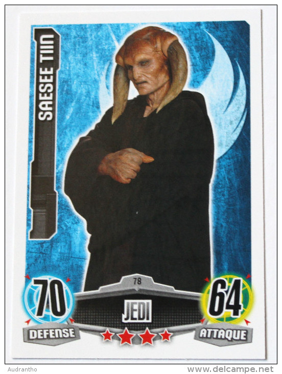 Carte STAR WARS Saese Tiin Jedi 78 Topps Force Attax 2012 - Star Wars