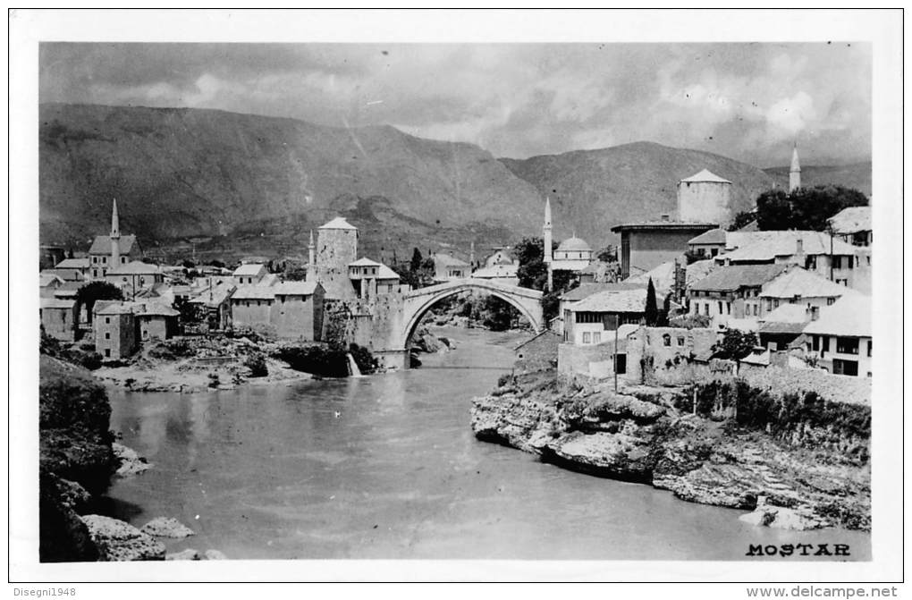 04852 "MOSTAR -  PONTE E PANORAMA - BOSNIA ERZEGOVINA" CART. POST. ORIG.  NON SPEDITA. - Bosnia Erzegovina