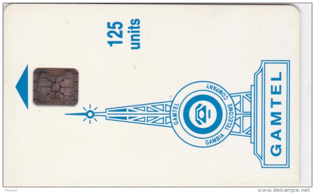 Gambia, GAM-06a, 125 Units, Logo - Blue, SN : Stamped C+eight Number, Matt , 2 Scans - Gambie