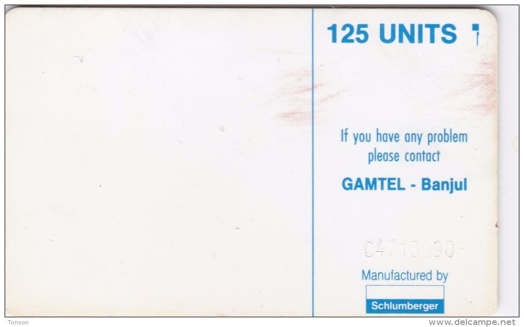 Gambia, GAM-06a, 125 Units, Logo - Blue, SN : Stamped C+eight Number, Matt , 2 Scans - Gambie