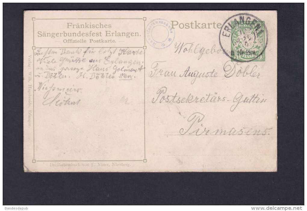 AK - Erlangen - Fränkisches Sängerbundesfet ( Entier Postal Illustration C. Röger Verlag Hagelweide) - Erlangen