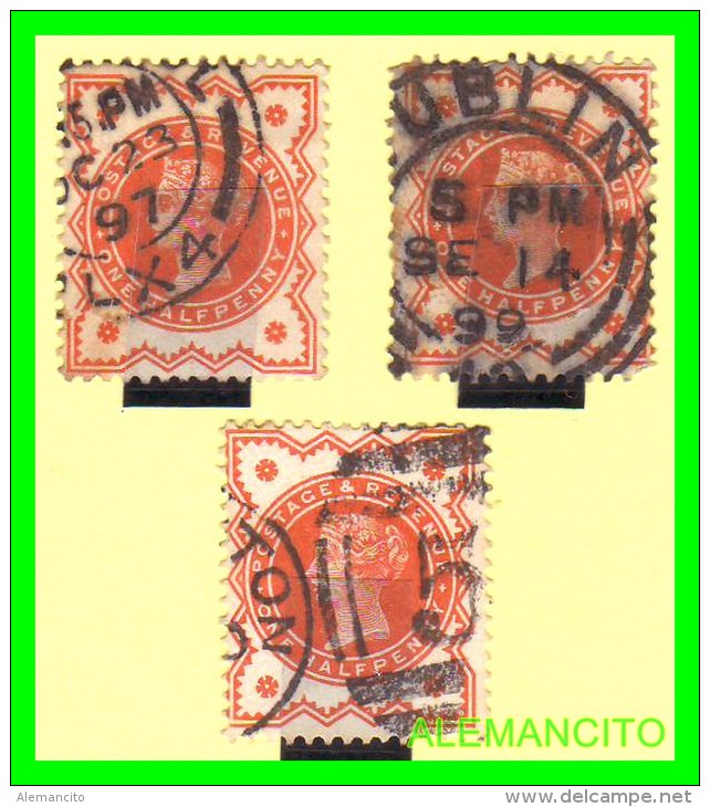 GRAN BRETAÑA ( INGLATERRA )  QUEEN VICTORIA &mdash; 3  SELLOS  AÑO 1887 - Used Stamps