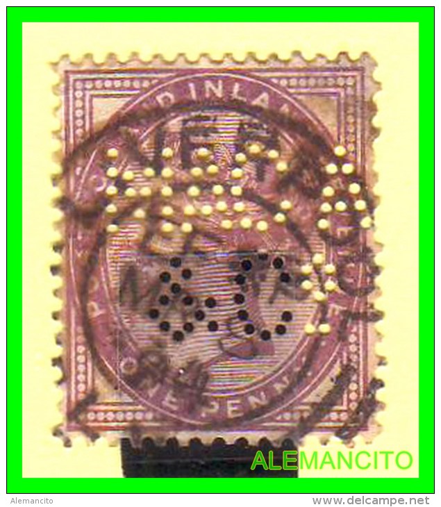 GRAN BRETAÑA ( INGLATERRA )  QUEEN VICTORIA &mdash;  SELLO  AÑO 1881 -TROQUELADO - Used Stamps