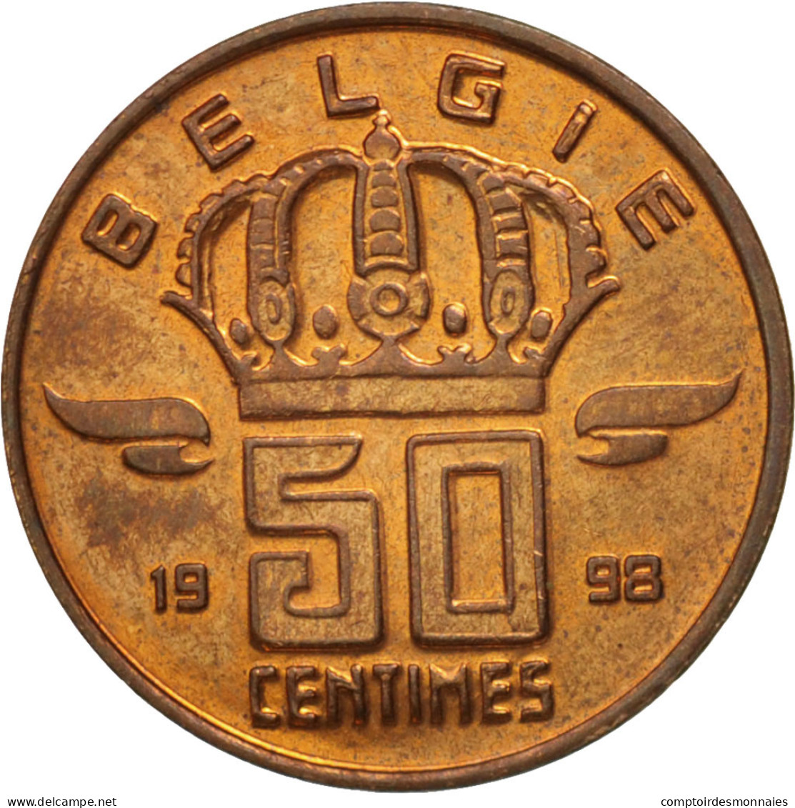 Monnaie, Belgique, Baudouin I, 50 Centimes, 1998, SUP+, Bronze, KM:149.1 - Otros & Sin Clasificación