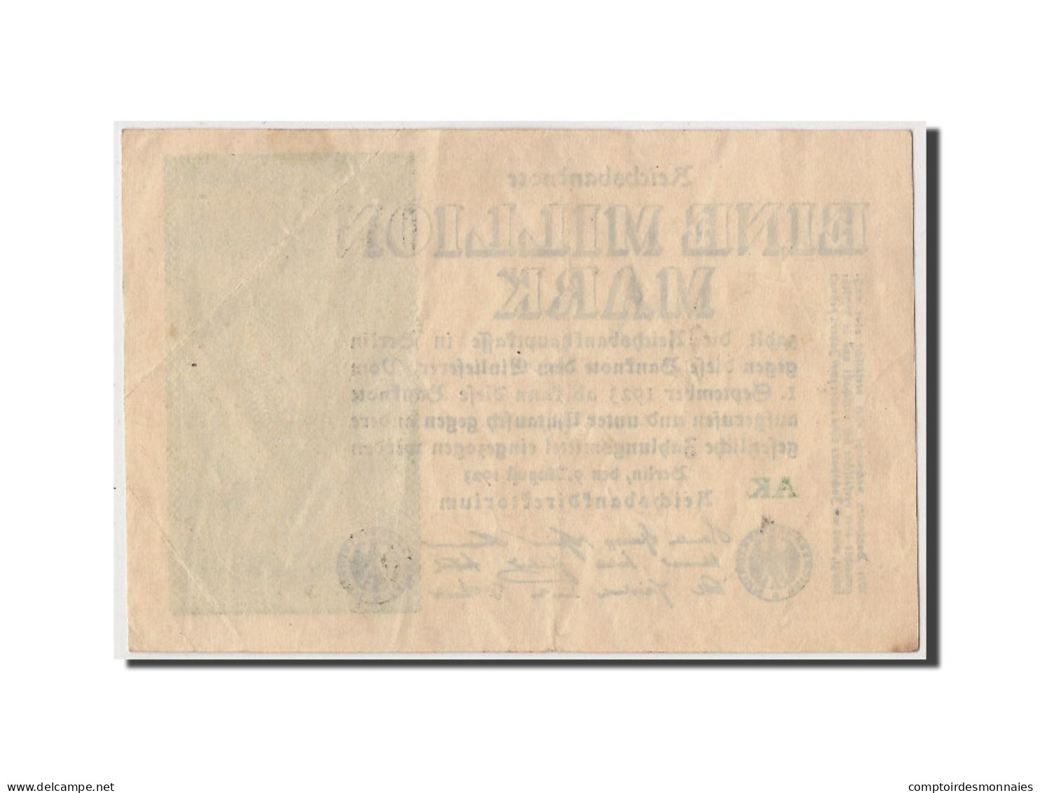 Billet, Allemagne, 1 Million Mark, 1923, 1923-08-09, KM:102a, TTB - 1 Miljoen Mark