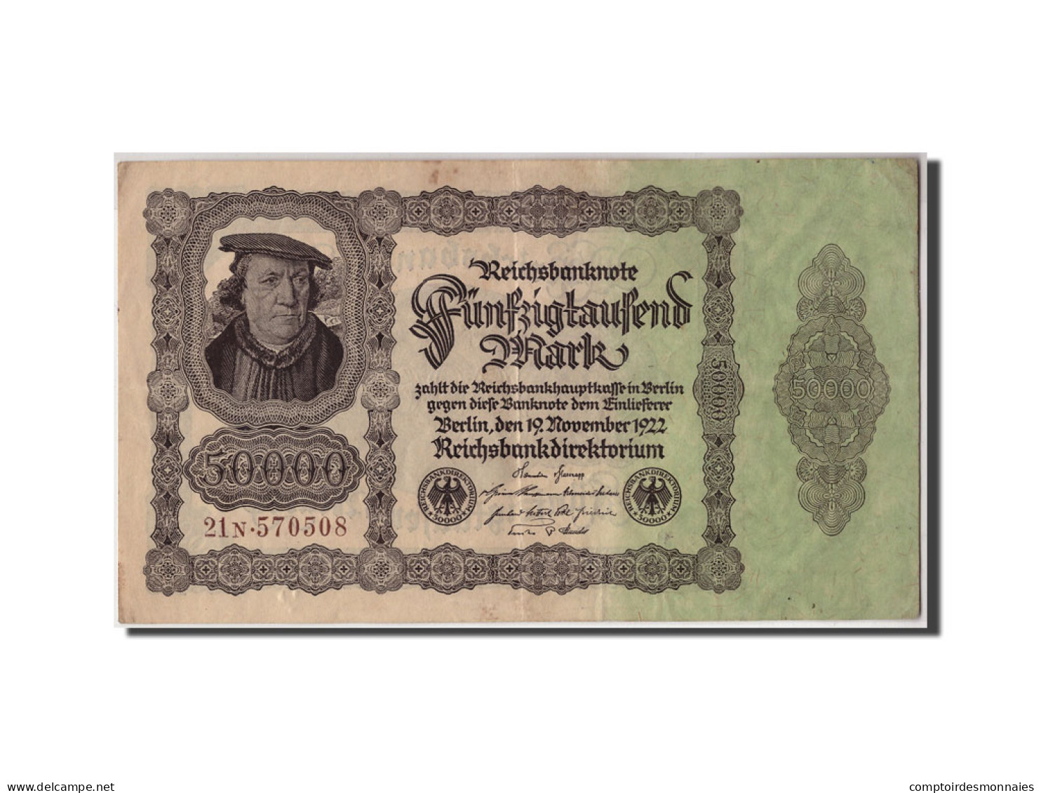 Billet, Allemagne, 50,000 Mark, 1922, 1922-11-19, KM:79, TB+ - 50000 Mark