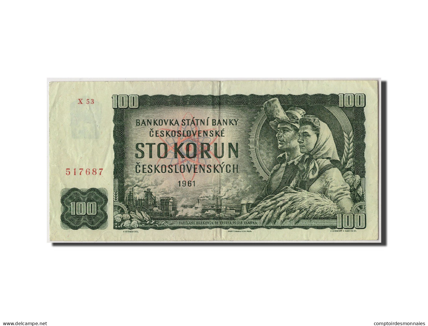 Billet, Tchécoslovaquie, 100 Korun, 1961, Undated, KM:91c, TTB - Tchécoslovaquie