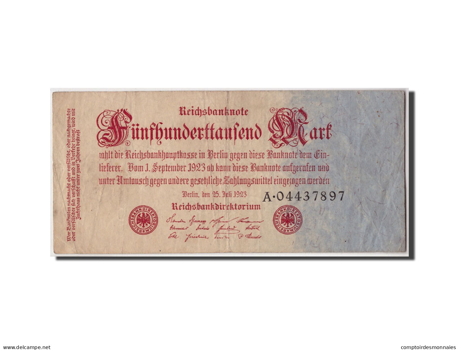 Billet, Allemagne, 500,000 Mark, 1923, 1923-07-25, KM:92, TB - 500000 Mark