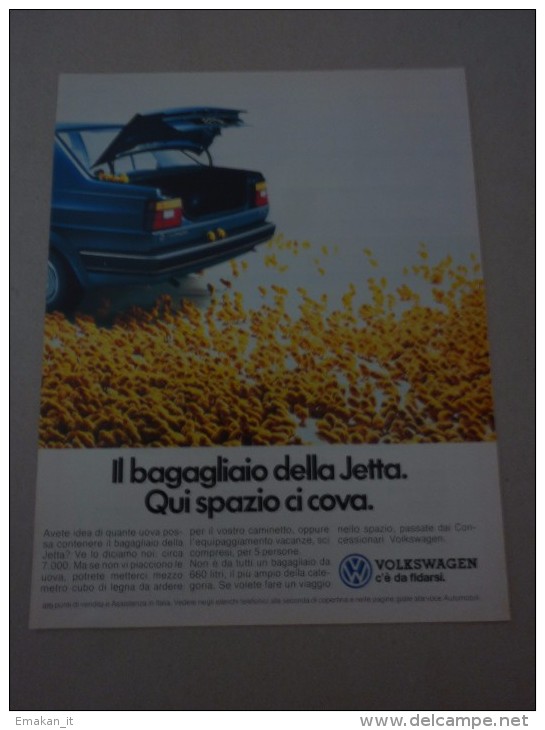 ADVERTISING PUBBLICITA´ VOLKSWAGEN JETTA -- 1987 -  OTTIMO - Werbung