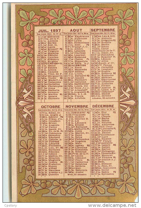 PARFUMERIE < CALENDRIER SEMESTRIEL De 1897 De La POUDRE De RIZ MONDAINE - PARFUM CHROMO - Tamaño Pequeño : ...-1900