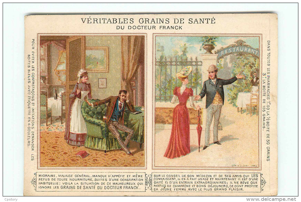 REMEDE PHARMACIE < CALENDRIER De 1891 Du VERITABLE GRAINS De SANTE Du DOCTEUR FRANCK - SANTE CHROMO - Formato Piccolo : ...-1900