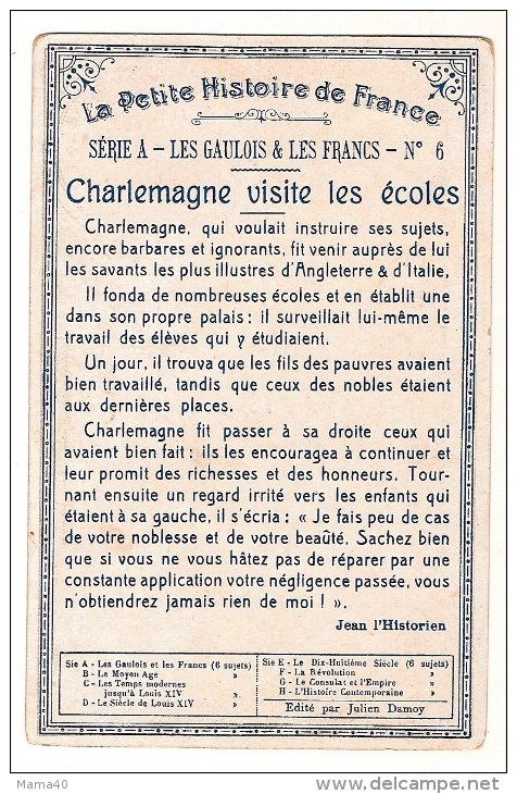 CHROMO - IMAGE - 14X9CM - CHARLEMAGNE VISITE LES ECOLES - Geschiedenis