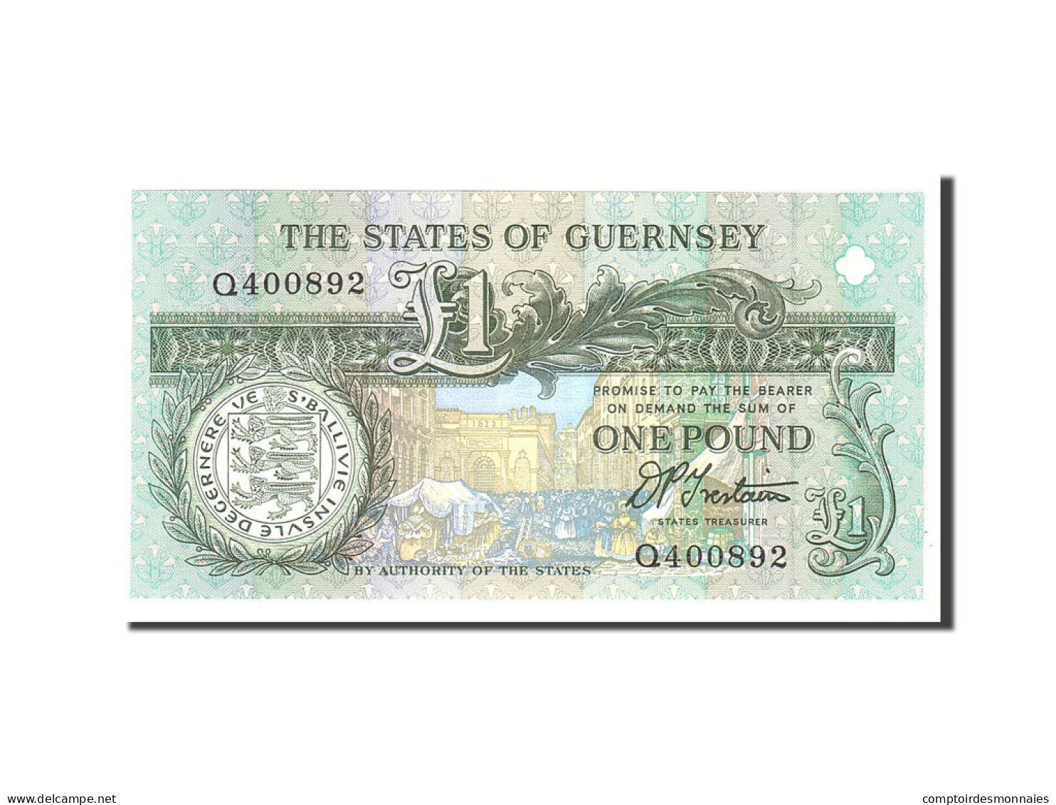 Billet, Guernsey, 1 Pound, 1991, Undated, KM:52b, NEUF - Guernesey