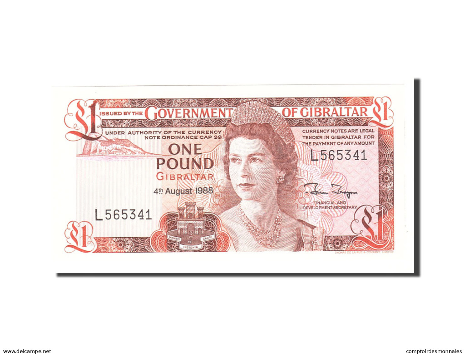 Billet, Gibraltar, 1 Pound, 1988, 1988-08-04, KM:20e, NEUF - Gibilterra