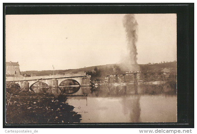 Photo-CPA Beschuss Während Pontnbau - Guerre 1914-18