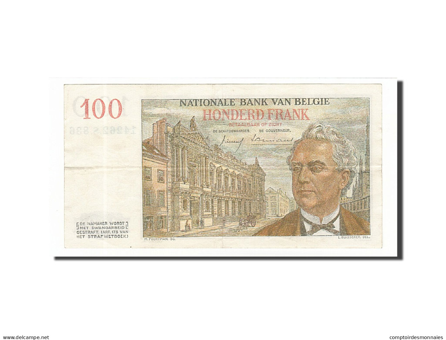 Billet, Belgique, 100 Francs, 1952-1959, 1959-04-03, KM:129c, TTB - 100 Francs