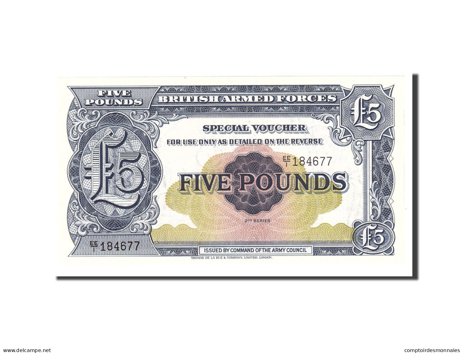 Billet, Grande-Bretagne, 5 Pounds, 1958, Undated, KM:M23, NEUF - British Armed Forces & Special Vouchers