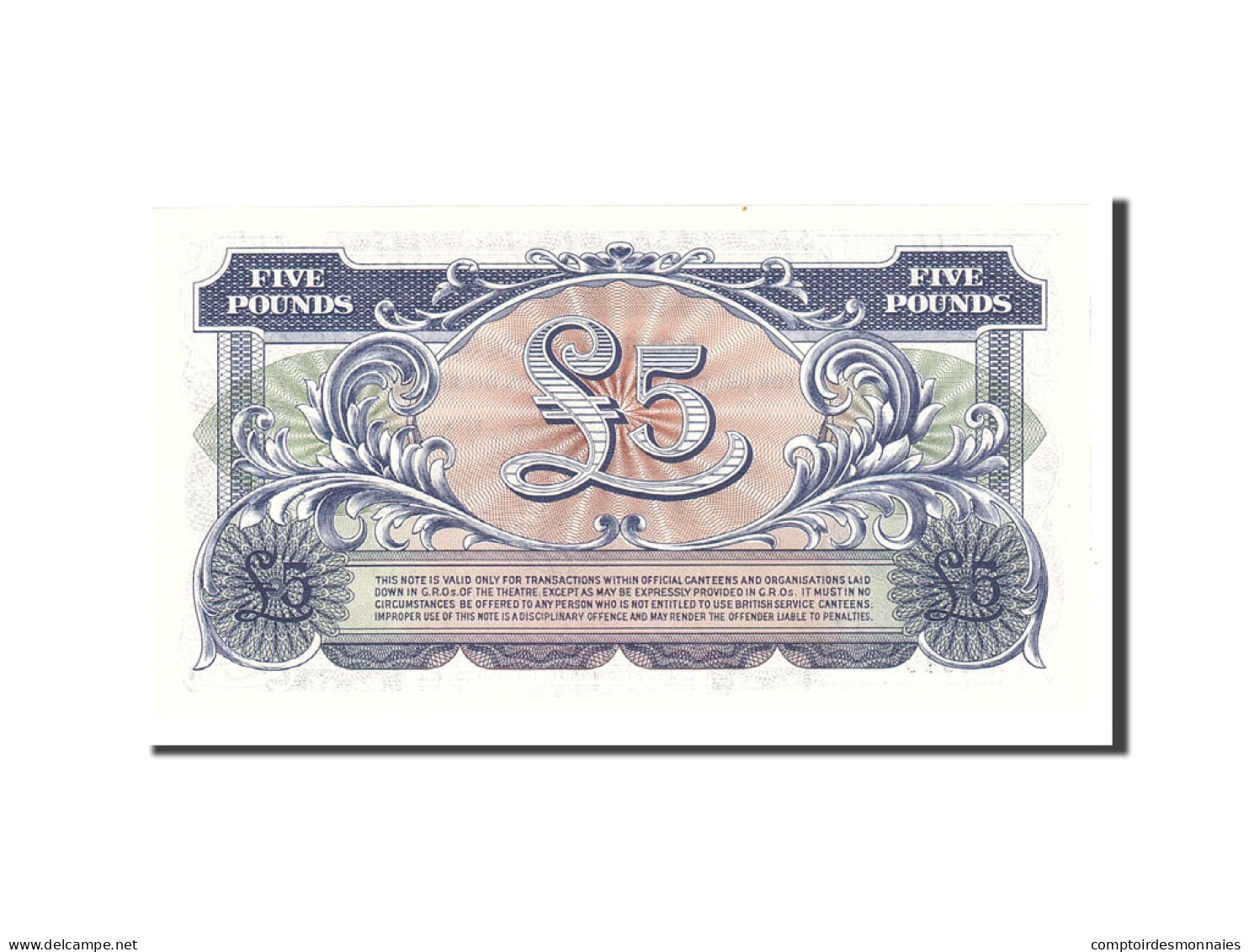 Billet, Grande-Bretagne, 5 Pounds, 1958, Undated, KM:M23, NEUF - Forze Armate Britanniche & Docuementi Speciali