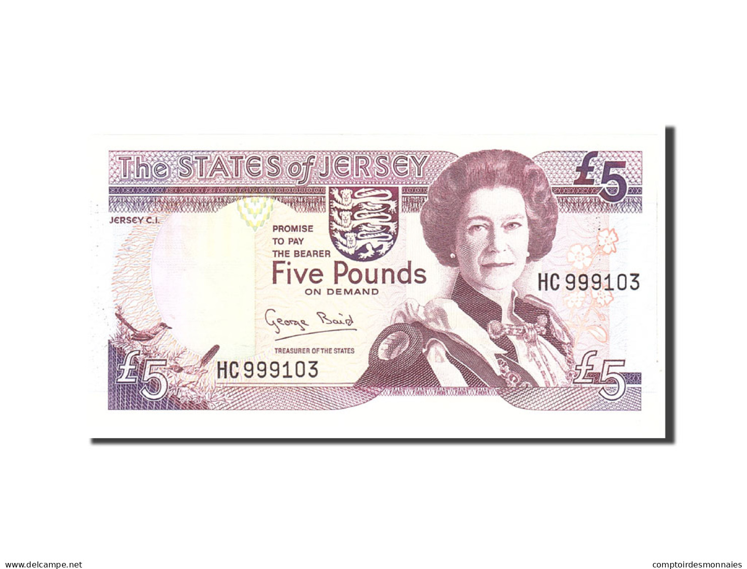 Billet, Jersey, 5 Pounds, 1993, Undated, KM:21a, NEUF - Jersey