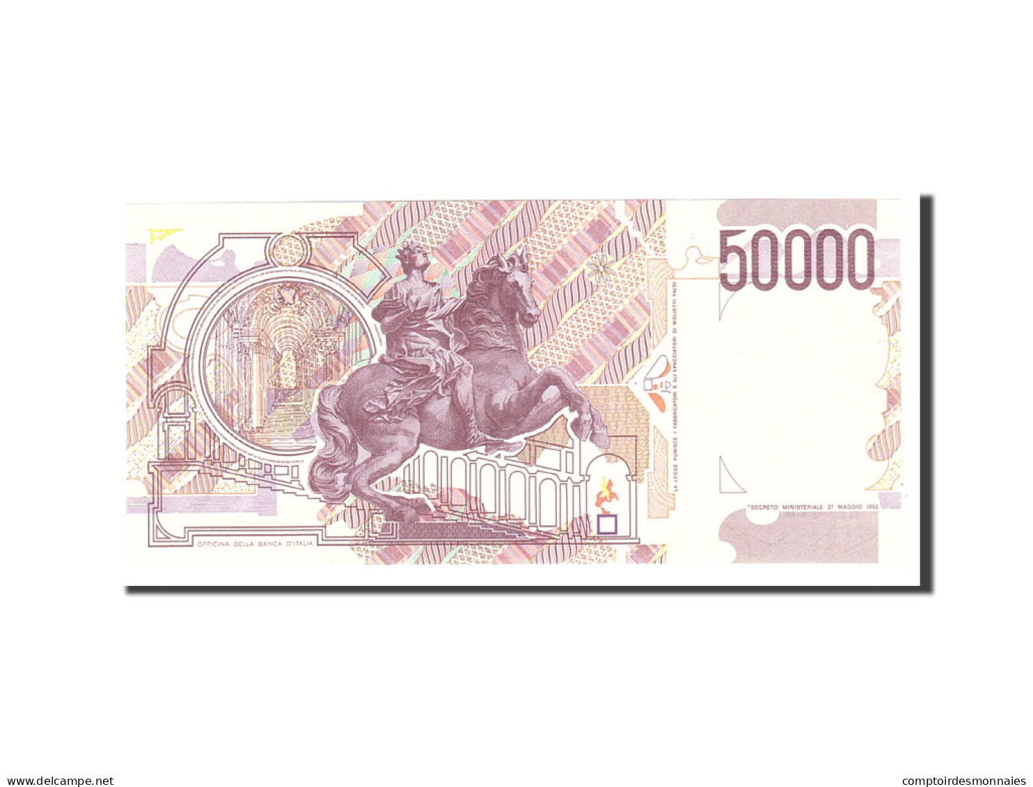 Billet, Italie, 50,000 Lire, 1992, 1992-05-27, KM:116c, NEUF - 50000 Liras