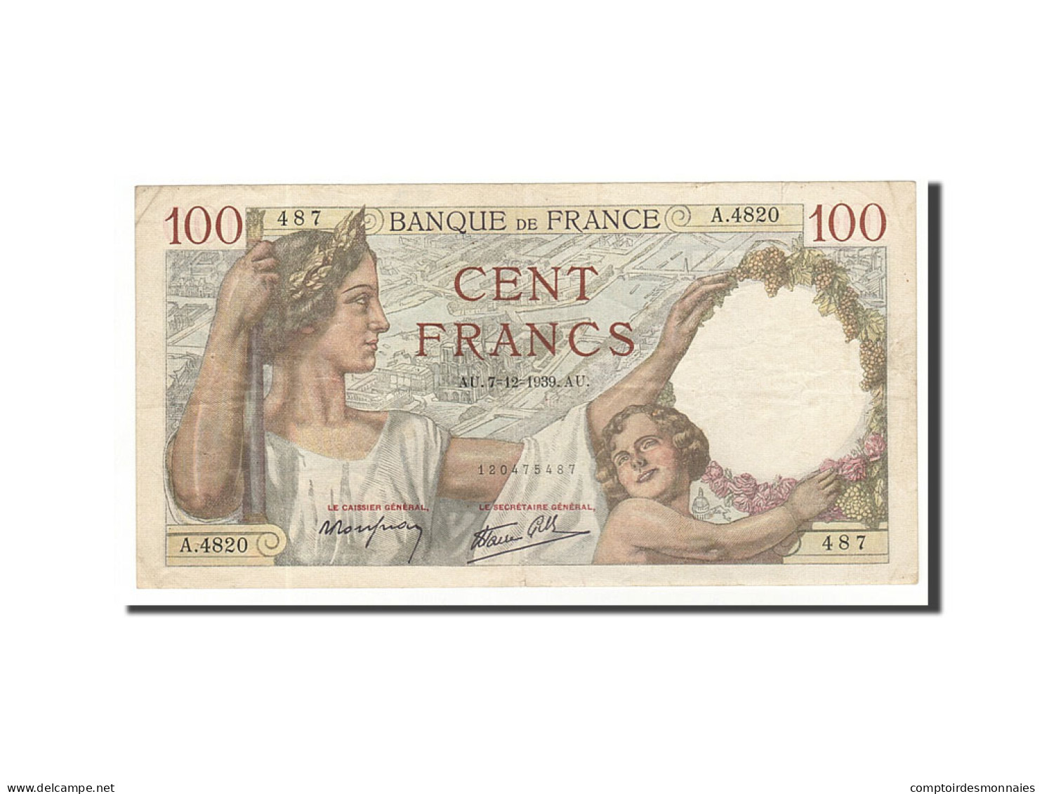 Billet, France, 100 Francs, 1939, 1939-12-07, TTB, Fayette:26.17, KM:94 - 100 F 1939-1942 ''Sully''