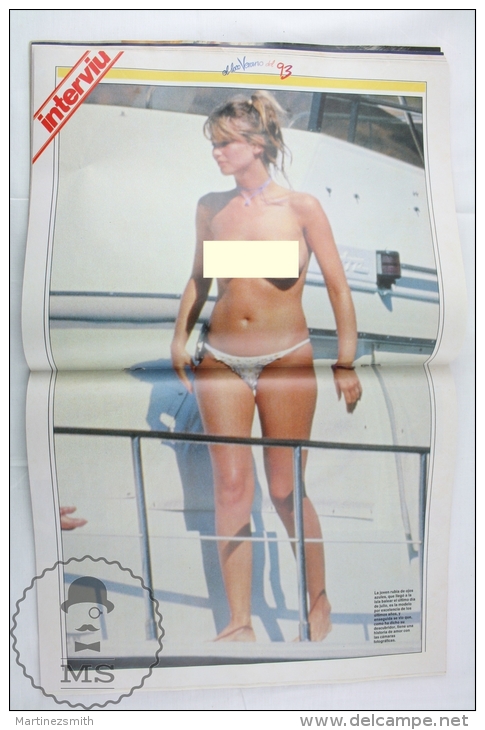 1993 Spanish Men´s Magazine - Claudia Schiffer Topless Images & 2 Pages Poster - [3] 1991-Hoy
