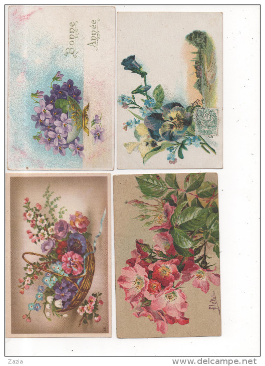 TH037/ Lot De 23 Cartes Fantaisies Fleurs - Fleurs