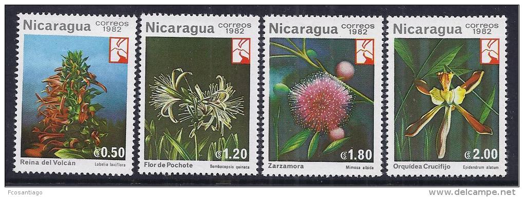 FLORES - NICARAGUA 1982 - Yvert #1218/21 - MNH ** - Altri & Non Classificati