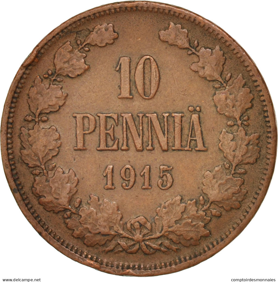 Monnaie, Finlande, Nicholas II, 10 Pennia, 1915, TTB, Cuivre, KM:14 - Finlande