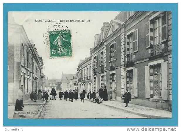 CPA Animée Rue De La Croix-de-Fer SAINT PAIS 72 - Saint Calais