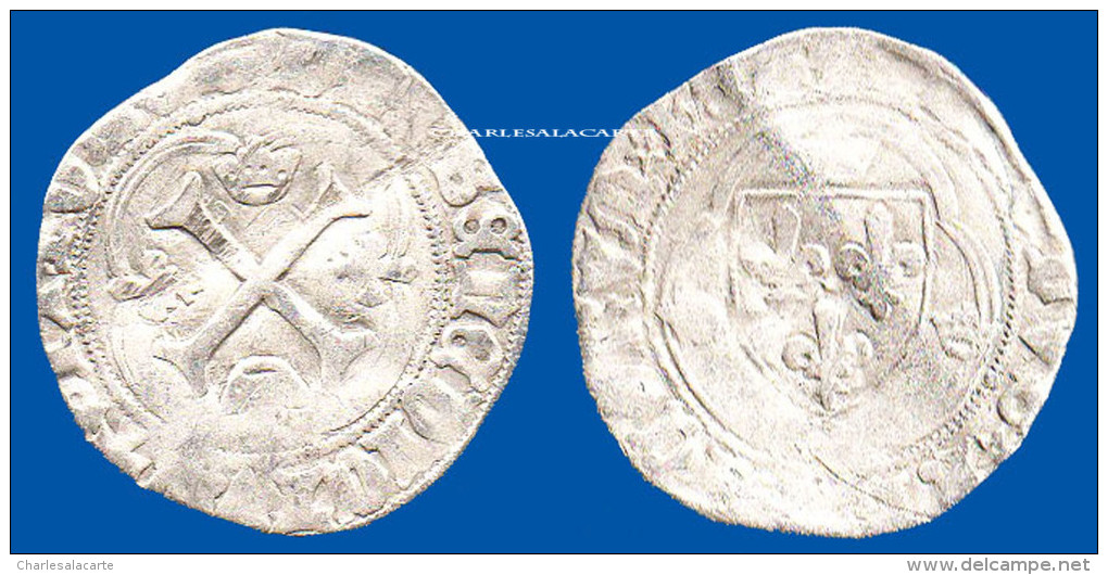 MONNAIE ROYALE ARGENT BLANC GUENAR DE CHARLES VI (1380-1422)  VOIR LE SCAN SVP - 1380-1422 Carlos VI El Bien Amado