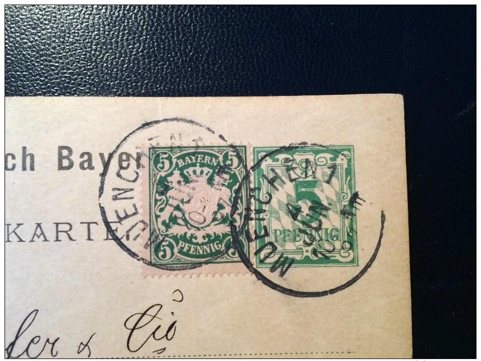 BAYERN / KÖNIGREICH  / MUENCHEN /  Postkarte / 1897 / FOR SUISSE / SCHWEIZ / SPEICHER ST GALLEN / - Autres & Non Classés