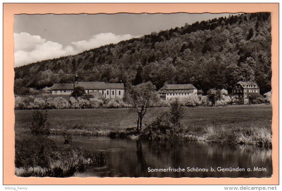 Gemünden Am Main Schönau - S/w Ortsansicht 1 - Gemuenden