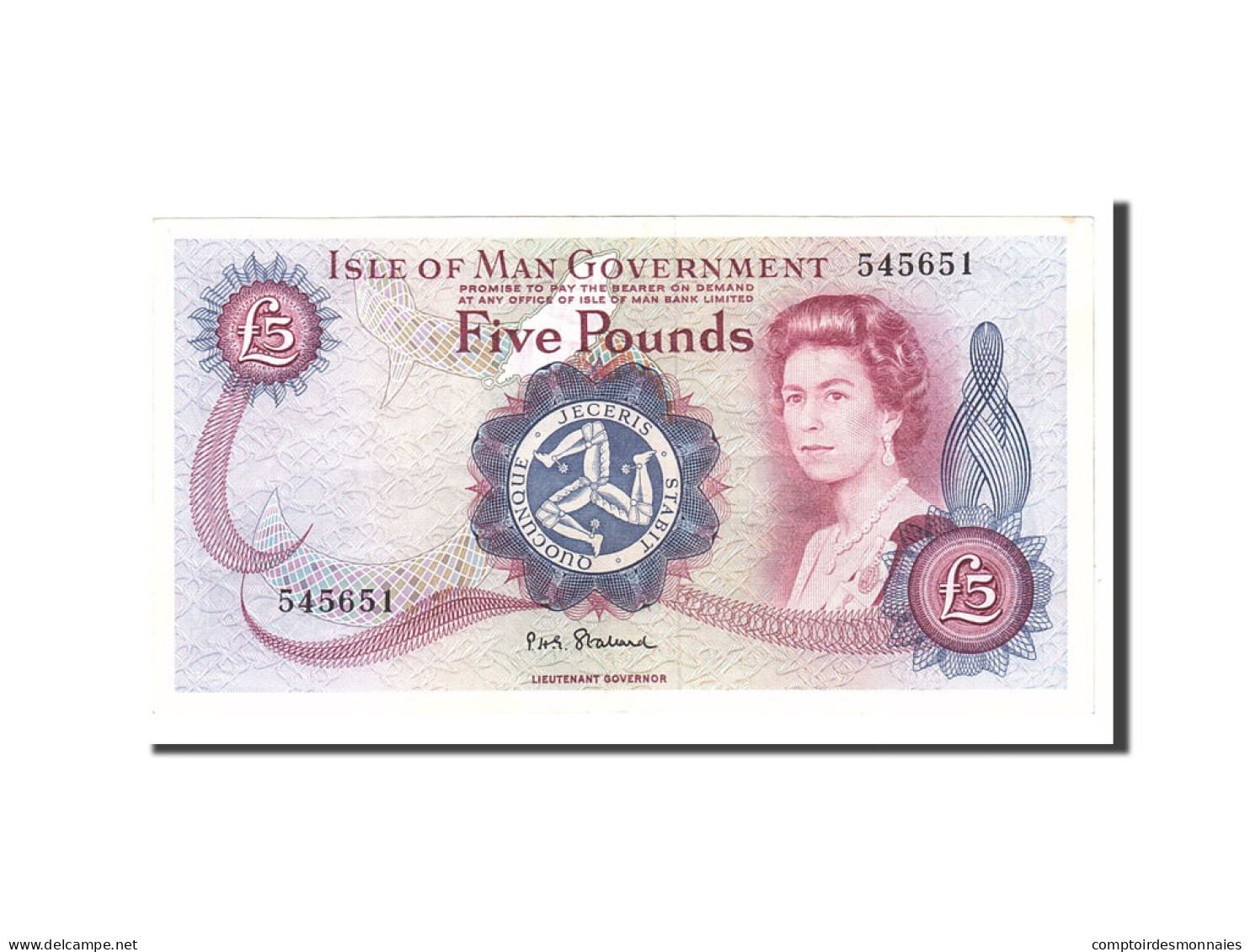 Billet, Isle Of Man, 5 Pounds, 1972, Undated, KM:30a, TTB+ - 5 Pounds