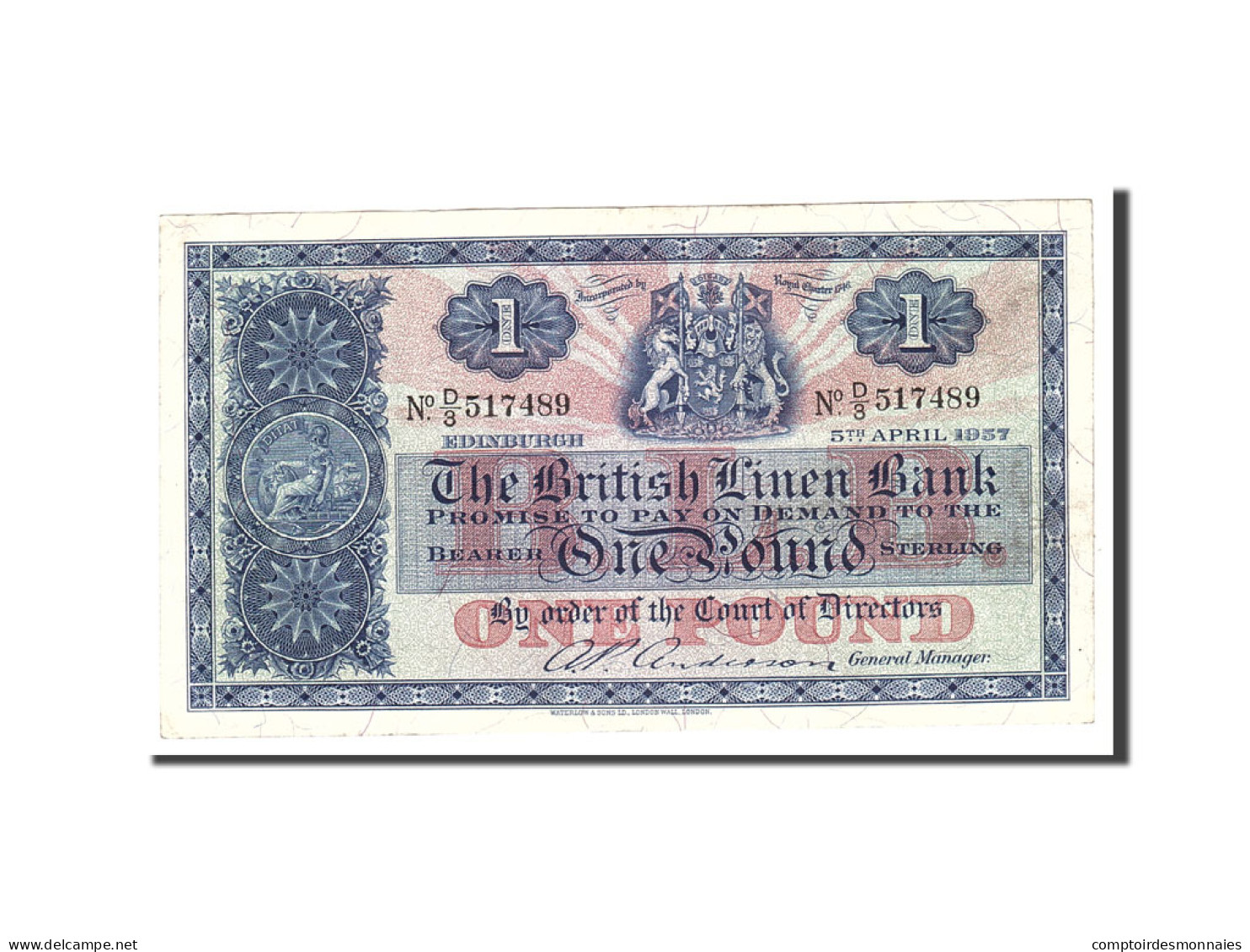 Billet, Scotland, 1 Pound, 1957, Undated, KM:157d, TTB - 1 Pound