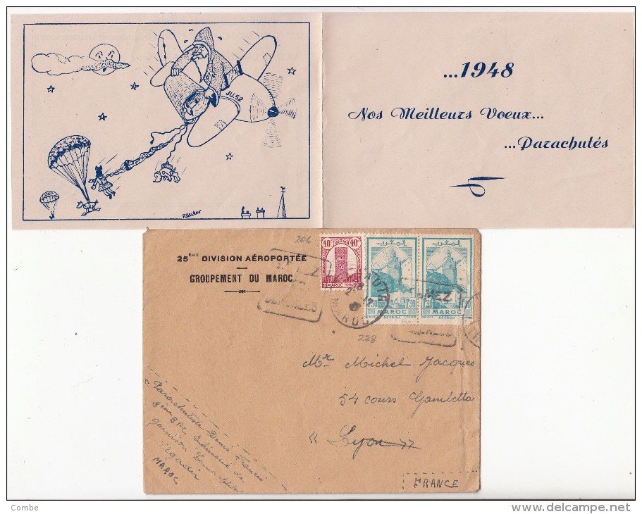 1948 LETTRE 25 ème DIVISION AÉROPORTÉE DU MAROC.. PARACHUTISTE A AGADIR  / 7456 - Sonstige & Ohne Zuordnung