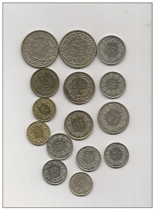 Lot De 15 Pieces Monnaies De Suisse - Autres & Non Classés