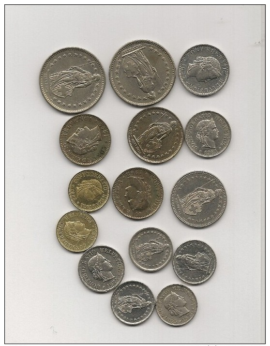 Lot De 15 Pieces Monnaies De Suisse - Autres & Non Classés