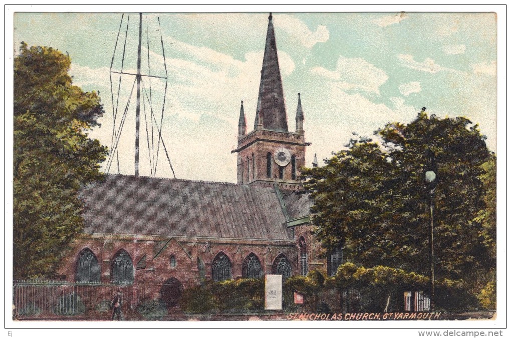 St Nicholas Church, Gt Yarmouth - Ross Series - Postmark 1907 - Great Yarmouth