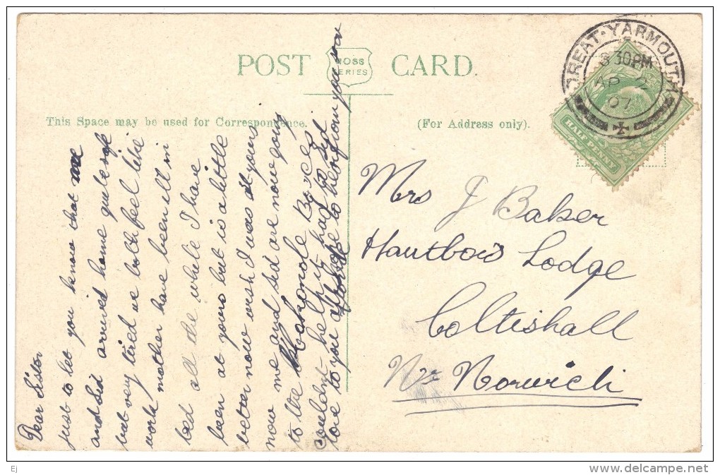 St Nicholas Church, Gt Yarmouth - Ross Series - Postmark 1907 - Great Yarmouth