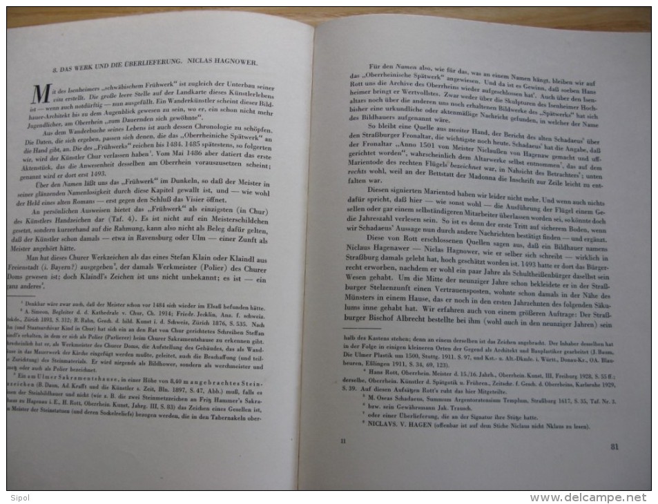 Niclas Hagnower Der Meisterdes Isenheimer Hochaltars Und Seine Frühwerke Wilhelm Vöge FeriburgI.Br. 1931 - Art