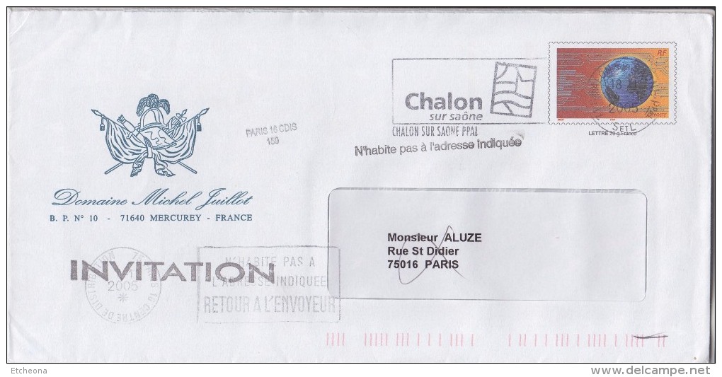 = Enveloppe Prêt à Poster Type N°3532 Entier Le Monde En Réseau Courrier Des Entreprises Chalon Sur Saône 4.11.2005 - PAP: Private Aufdrucke